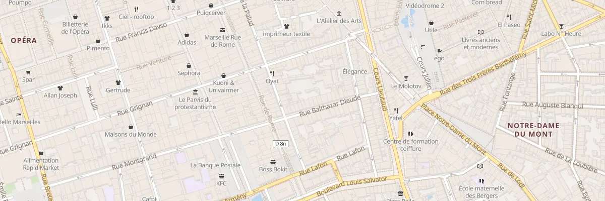 Plan du 13 Rue balthazar dieude à Marseille 6e Arrondissement