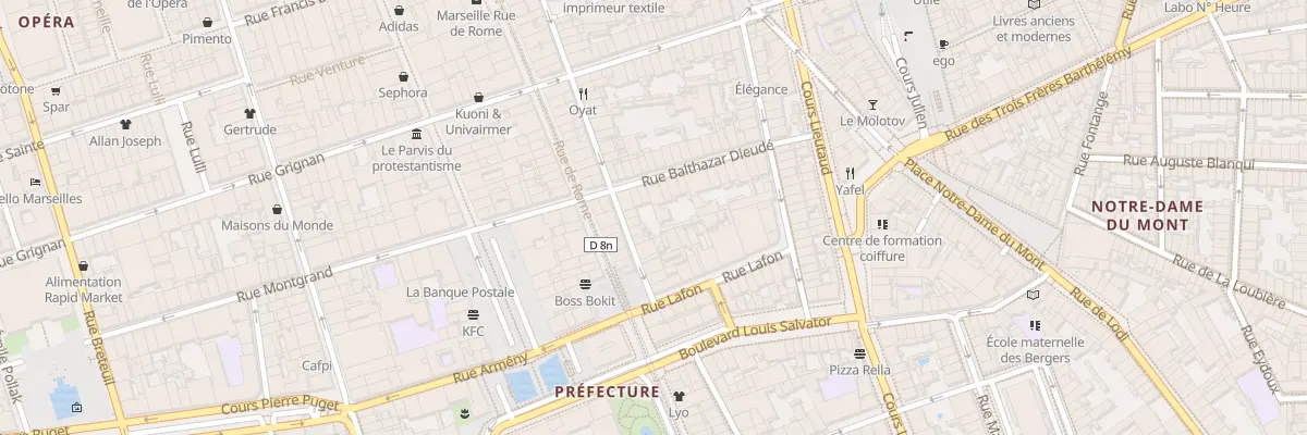 Plan du 8 Rue balthazar dieude à Marseille 6e Arrondissement