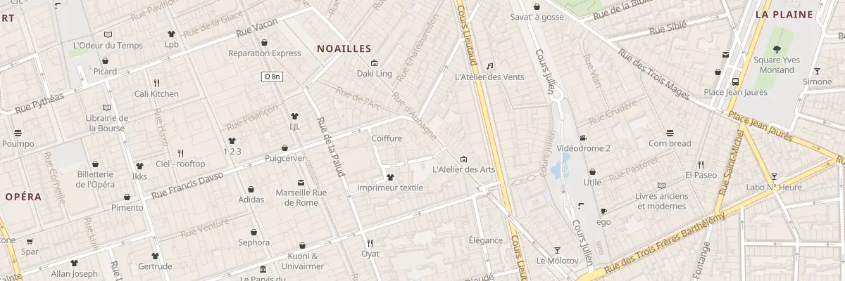 Plan du 70 Rue d’aubagne à Marseille 1er Arrondissement