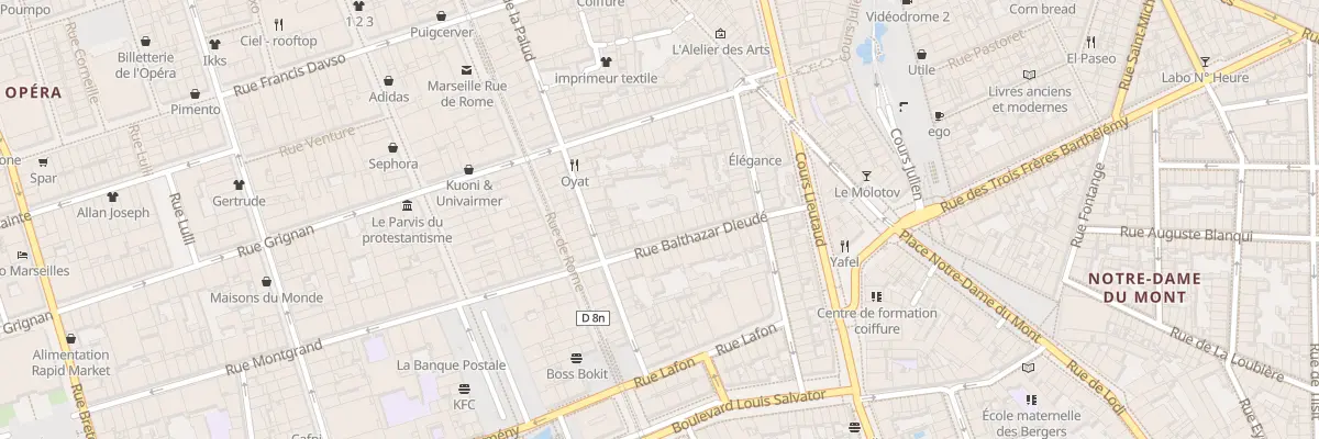 Plan du 17 Rue balthazar dieude à Marseille 6e Arrondissement