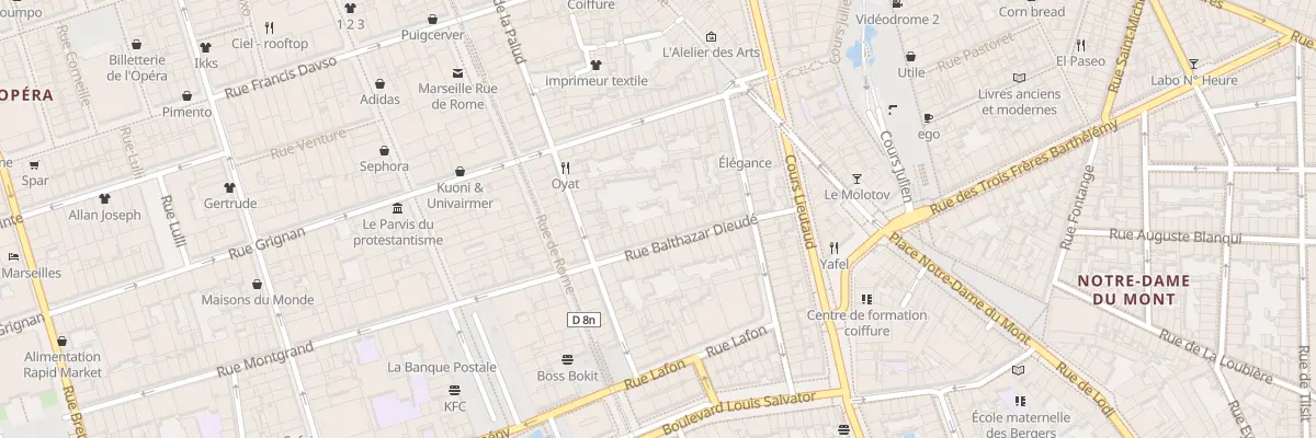 Plan du 19 Rue balthazar dieude à Marseille 6e Arrondissement
