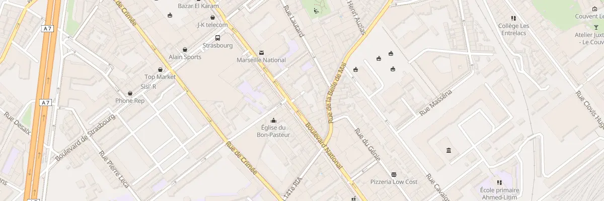 Plan du 164 Bd National à Marseille 3e Arrondissement