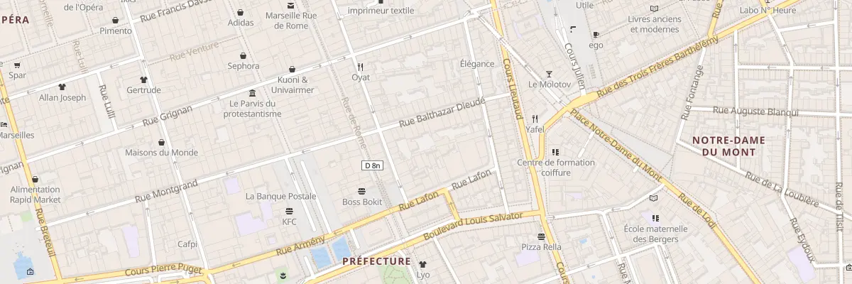 Plan du 14 Rue balthazar dieude à Marseille 6e Arrondissement