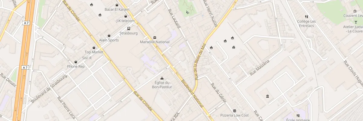 Plan du 166 Bd National à Marseille 3e Arrondissement