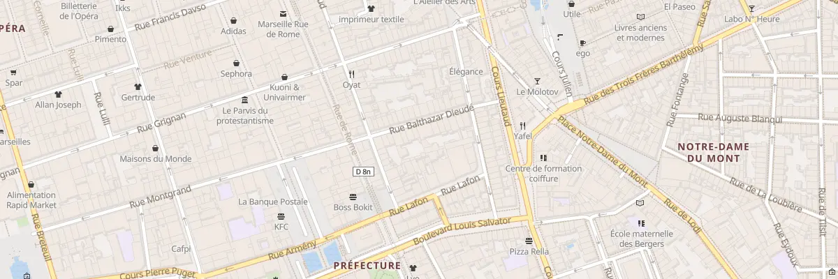 Plan du 16 Rue balthazar dieude à Marseille 6e Arrondissement