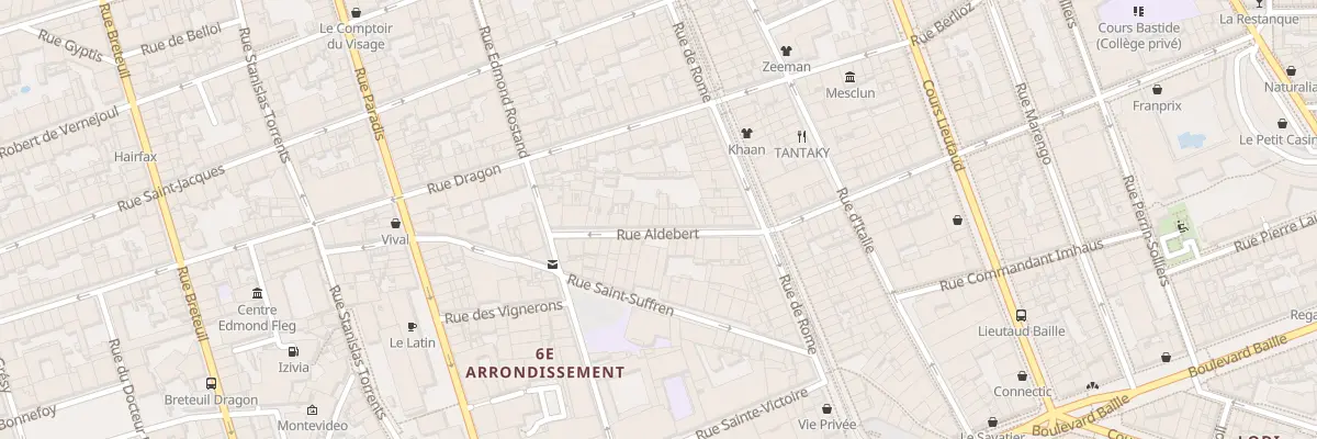 Plan du 18 Rue aldebert à Marseille 6e Arrondissement