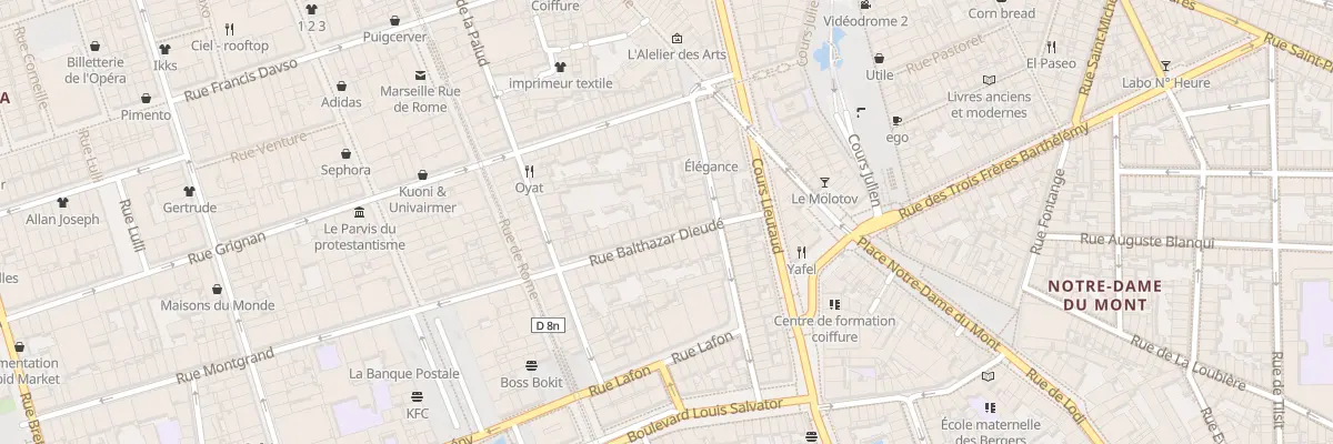 Plan du 31 Rue balthazar dieude à Marseille 6e Arrondissement