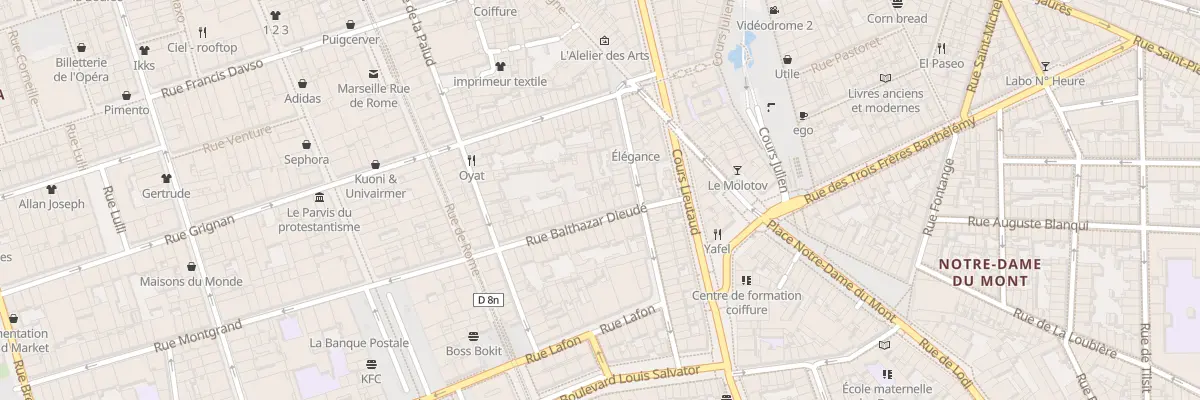 Plan du 33 Rue balthazar dieude à Marseille 6e Arrondissement