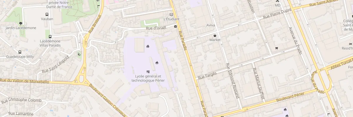 Plan du 282 Rue paradis à Marseille 8e Arrondissement