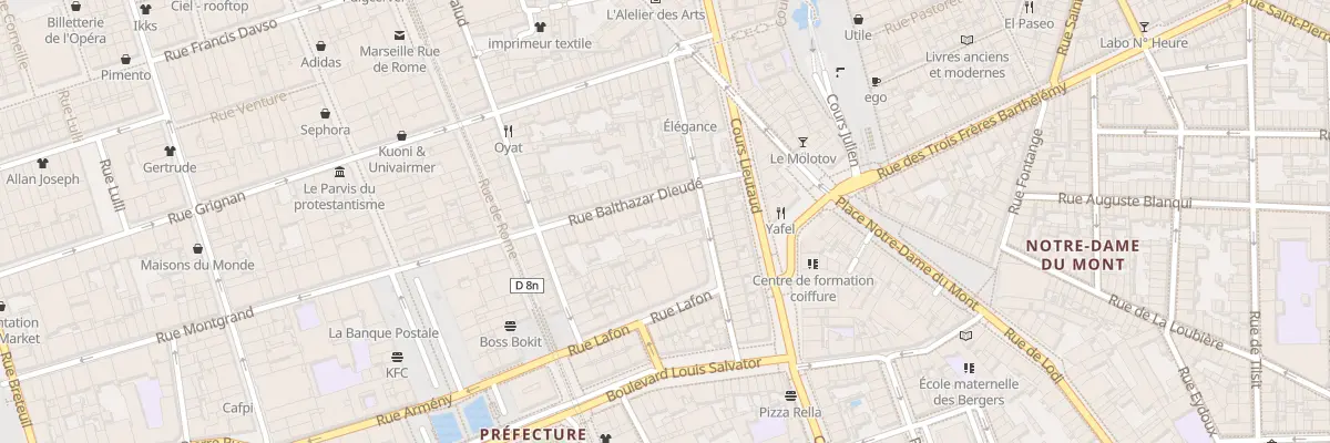 Plan du 24 Rue balthazar dieude à Marseille 6e Arrondissement