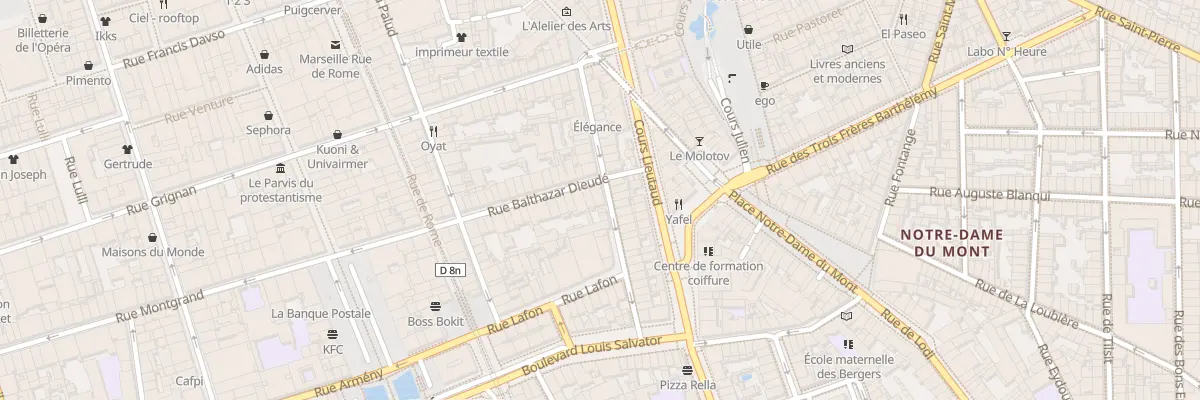 Plan du 30 Rue balthazar dieude à Marseille 6e Arrondissement