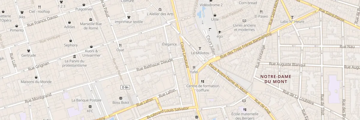 Plan du 32 Rue balthazar dieude à Marseille 6e Arrondissement