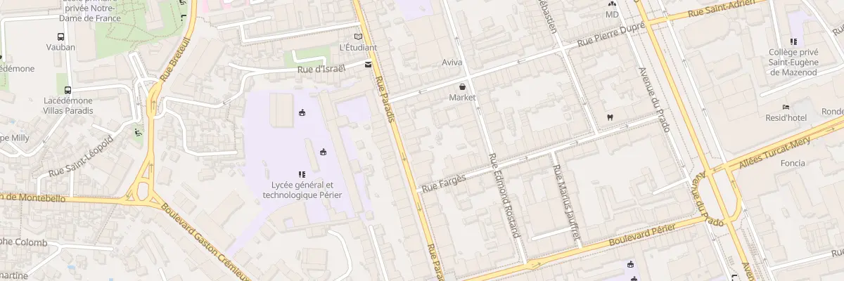 Plan du 289 Rue paradis à Marseille 8e Arrondissement