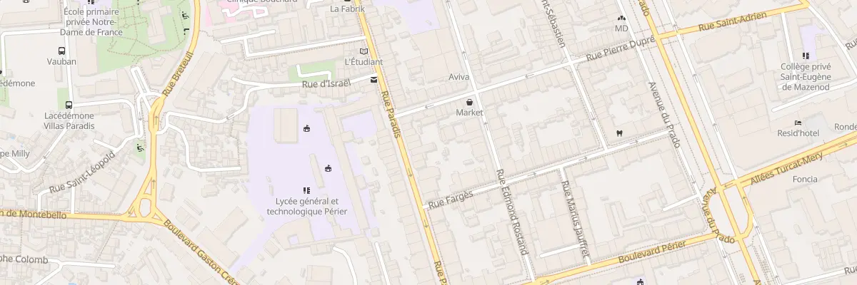 Plan du 285 Rue paradis à Marseille 8e Arrondissement