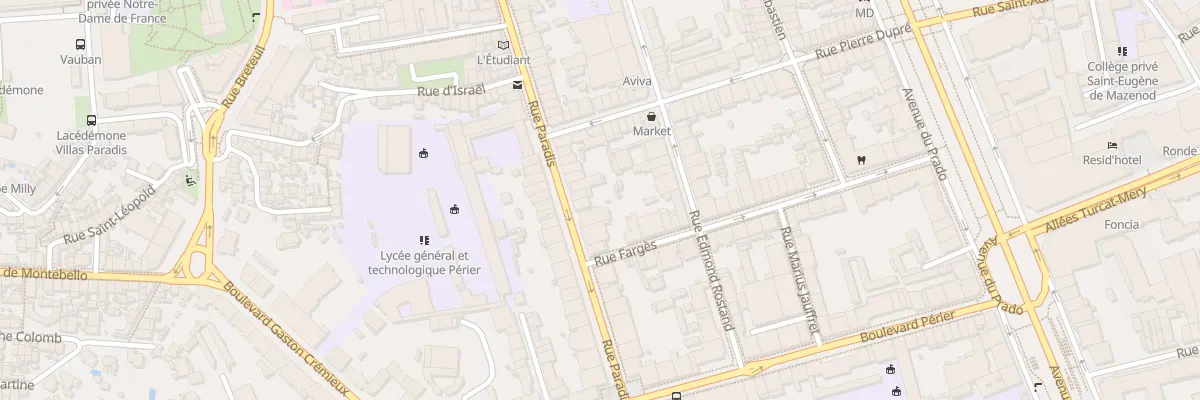 Plan du 291 Rue paradis à Marseille 8e Arrondissement