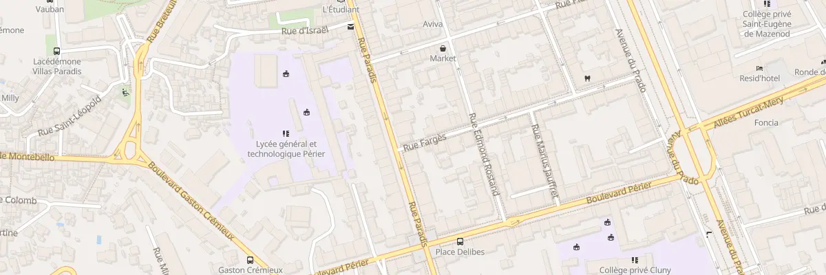 Plan du 297 Rue paradis à Marseille 8e Arrondissement