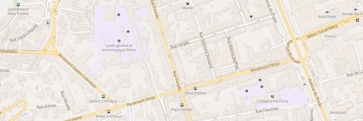 Plan du 305 Rue paradis à Marseille 8e Arrondissement