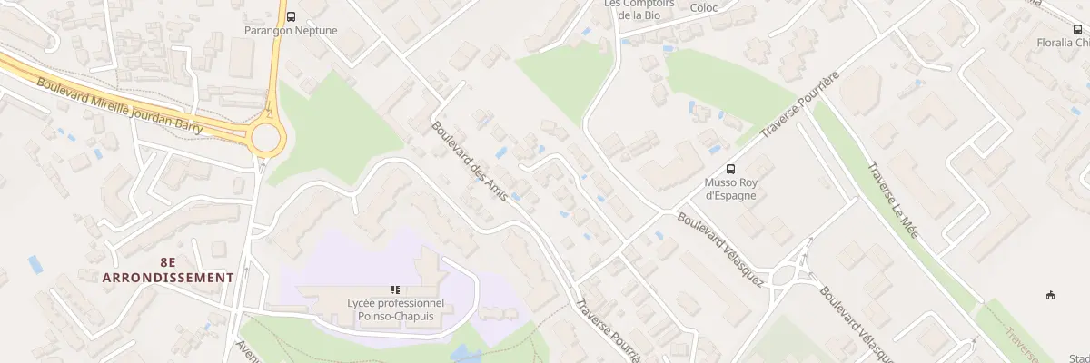 Plan du 9014 Tra Pourriere à Marseille 8e Arrondissement