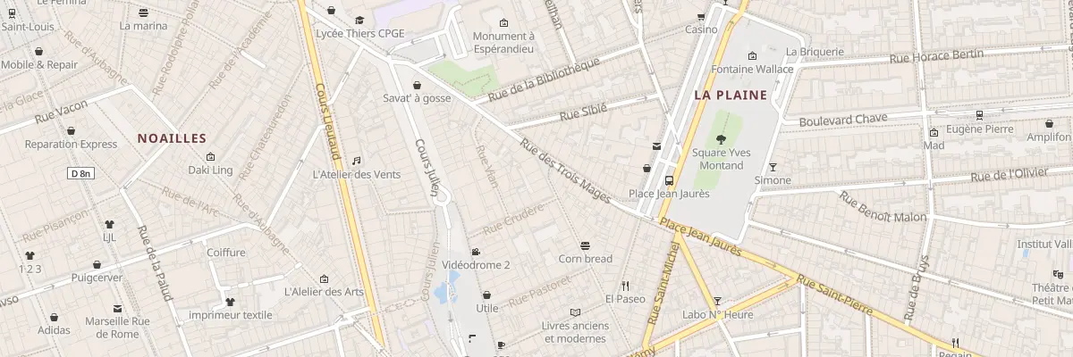 Plan du 4 Rue des trois rois à Marseille 6e Arrondissement