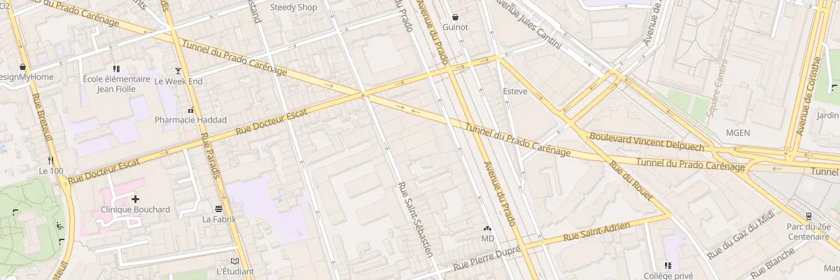 Plan du 50 Av du Prado à Marseille 6e Arrondissement