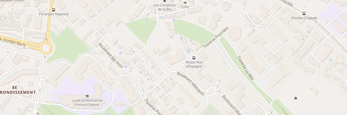 Plan du 30 Tra Pourriere à Marseille 8e Arrondissement