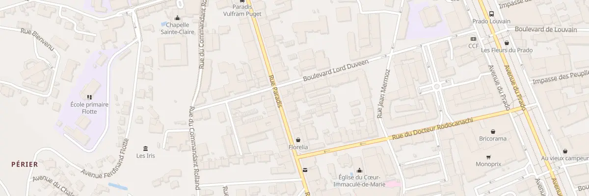 Plan du 399 Rue paradis à Marseille 8e Arrondissement