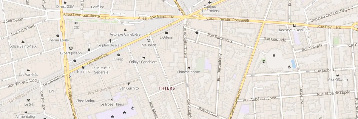 Plan du 20 Rue adolphe thiers à Marseille 1er Arrondissement