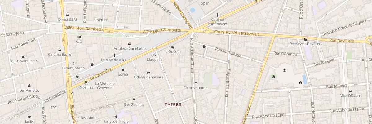 Plan du 12 Rue adolphe thiers à Marseille 1er Arrondissement