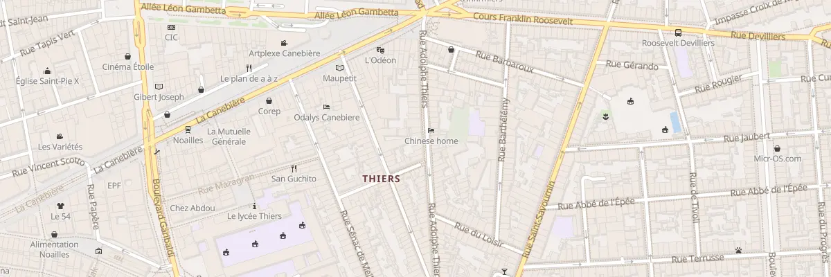 Plan du 28 Rue adolphe thiers à Marseille 1er Arrondissement
