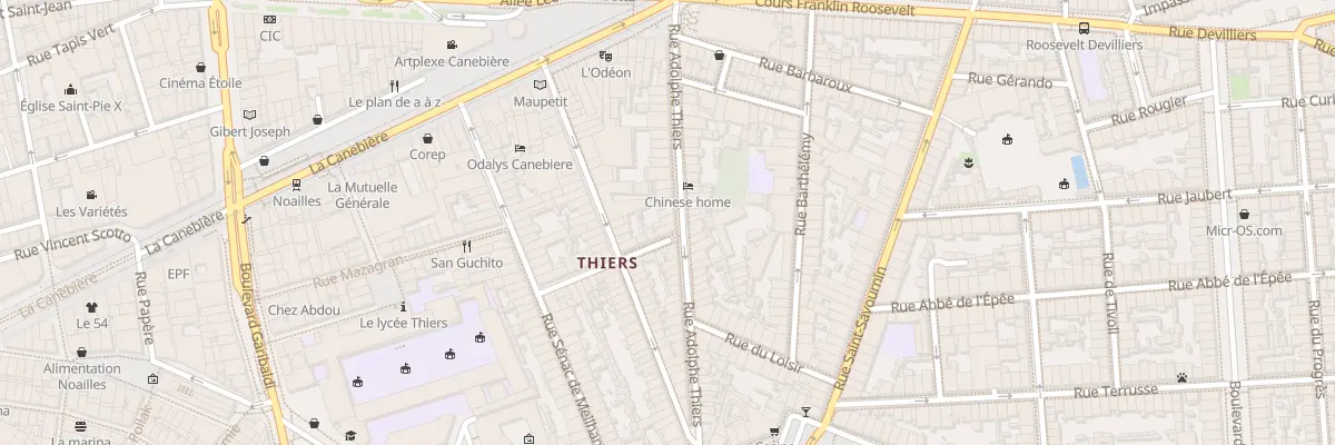 Plan du 34 Rue adolphe thiers à Marseille 1er Arrondissement