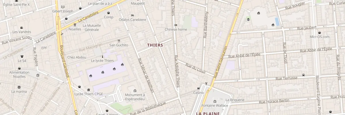 Plan du 52 Rue adolphe thiers à Marseille 1er Arrondissement