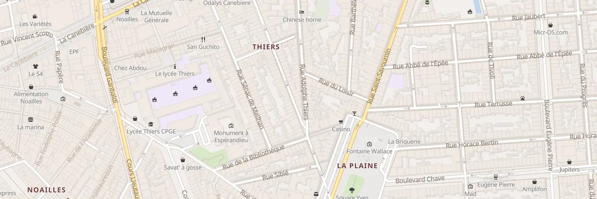 Plan du 66 Rue adolphe thiers à Marseille 1er Arrondissement