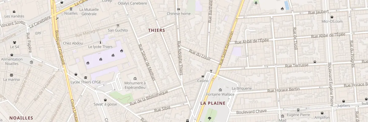 Plan du 73 Rue adolphe thiers à Marseille 1er Arrondissement