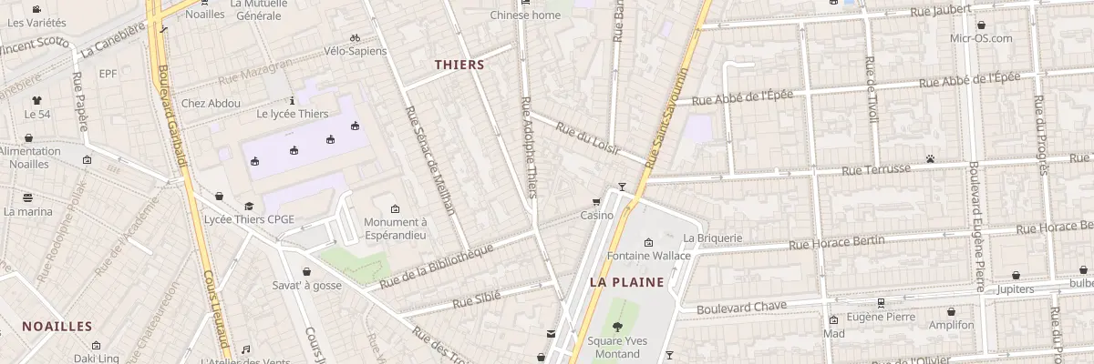 Plan du 83 Rue adolphe thiers à Marseille 1er Arrondissement