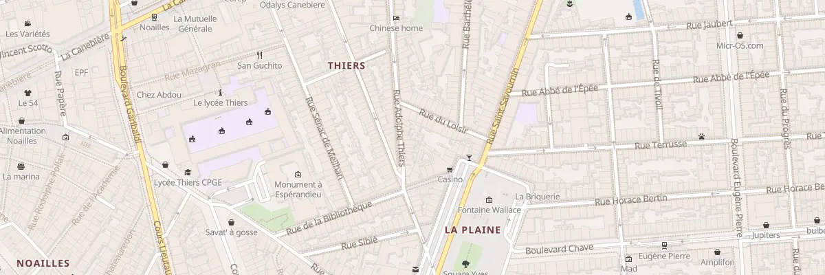 Plan du 75 Rue adolphe thiers à Marseille 1er Arrondissement