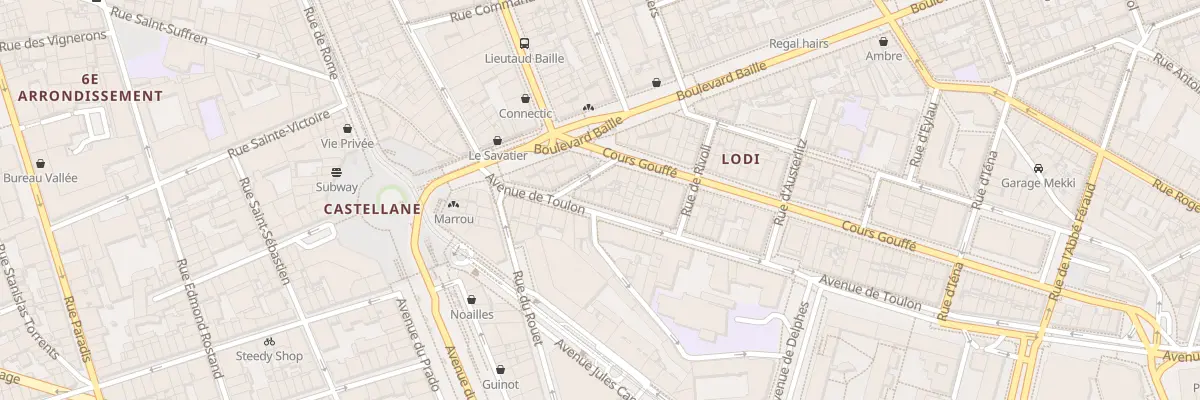 Plan du 9 Av de Toulon à Marseille 6e Arrondissement