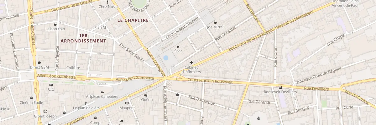 Plan du 9 Bd de la Liberation à Marseille 1er Arrondissement