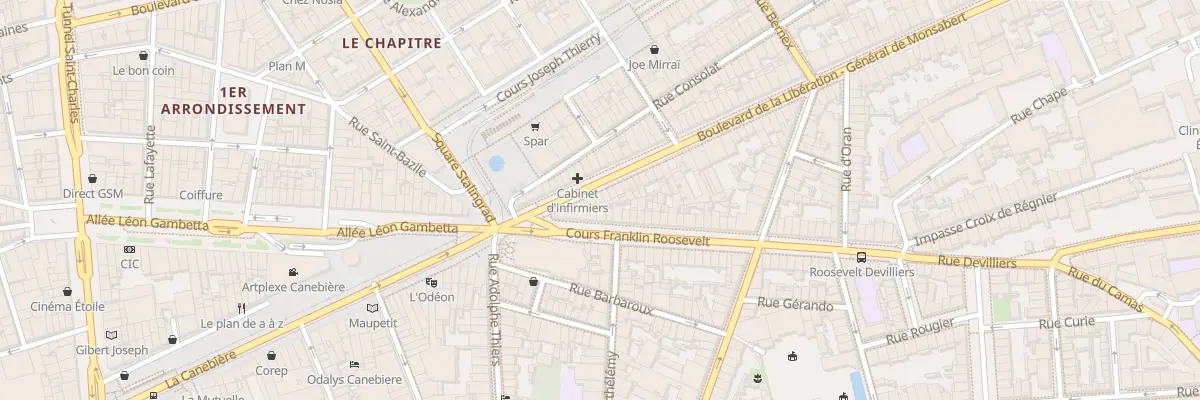 Plan du 6 Bd de la Liberation à Marseille 1er Arrondissement