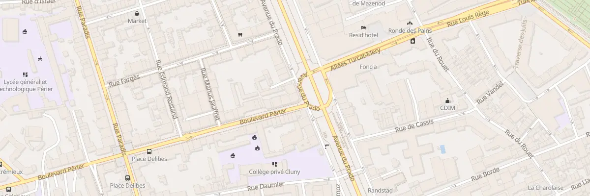 Plan du 2 Bd Perier à Marseille 8e Arrondissement