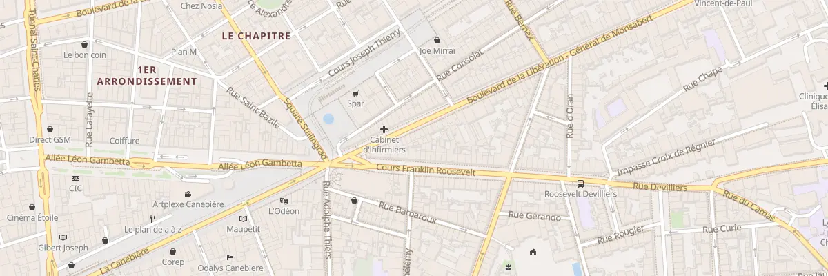 Plan du 12 Bd de la Liberation à Marseille 1er Arrondissement