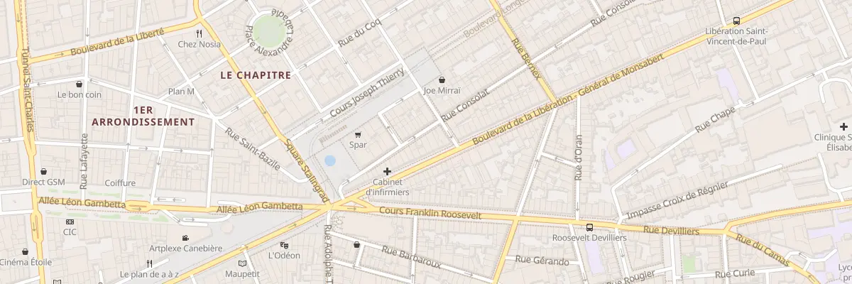 Plan du 29 Bd de la Liberation à Marseille 1er Arrondissement