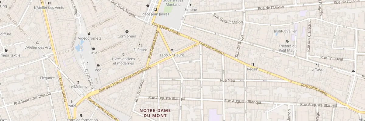 Plan du 1 Rue pierre lalou à Marseille 6e Arrondissement
