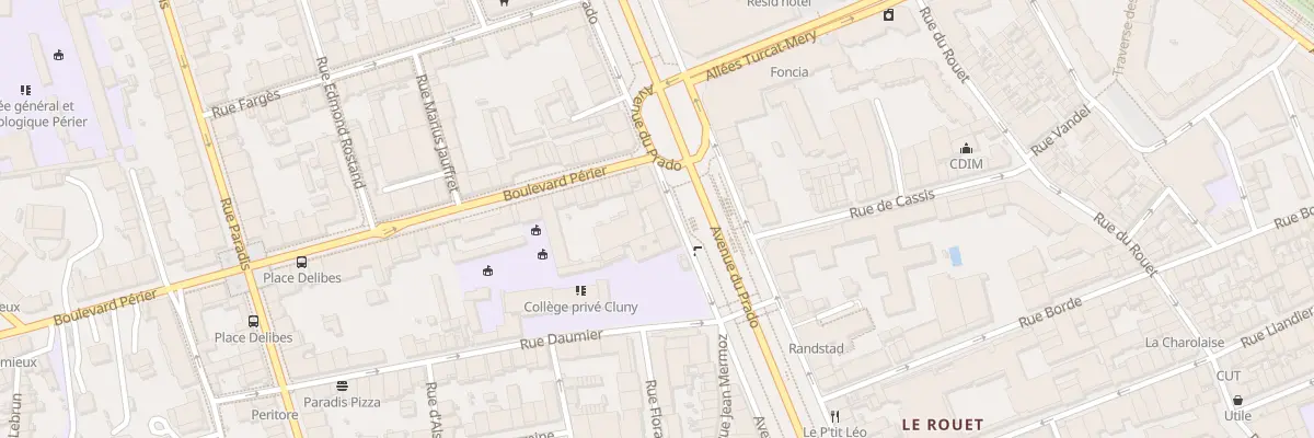 Plan du 150 Av du Prado à Marseille 8e Arrondissement