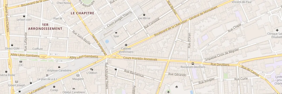 Plan du 18 Bd de la Liberation à Marseille 1er Arrondissement