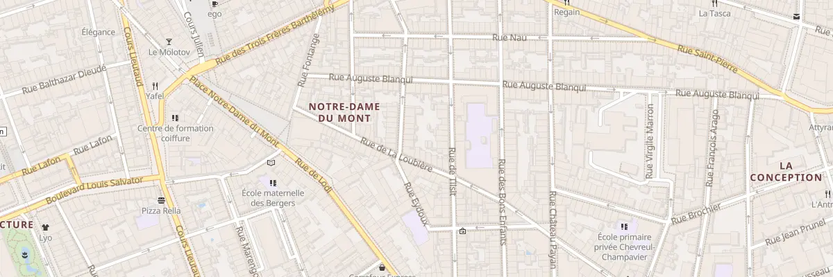 Plan du 25 Rue augustin fabre à Marseille 6e Arrondissement