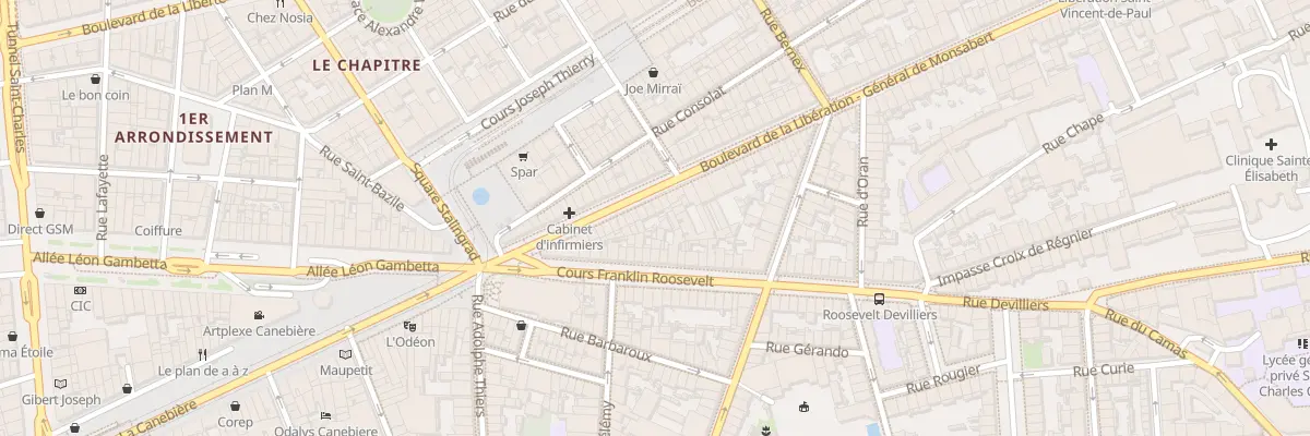 Plan du 22 Bd de la Liberation à Marseille 1er Arrondissement