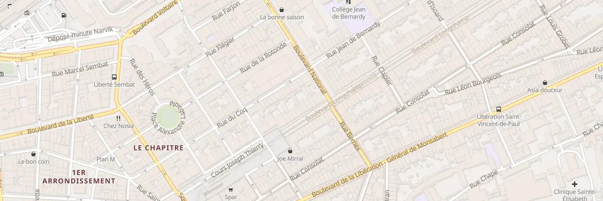 Plan du 15 Bd Longchamp à Marseille 1er Arrondissement