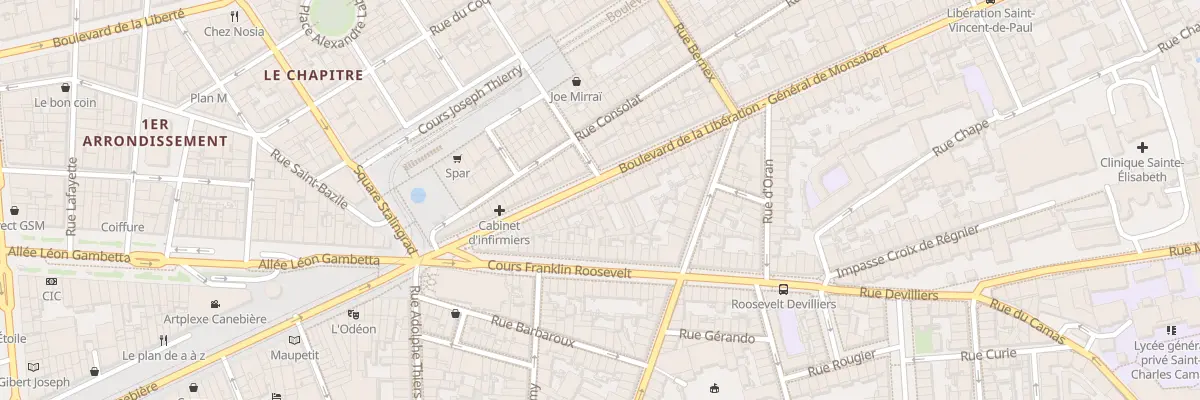Plan du 28 Bd de la Liberation à Marseille 1er Arrondissement