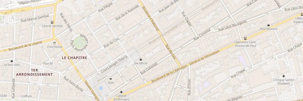 Plan du 10 Bd Longchamp à Marseille 1er Arrondissement