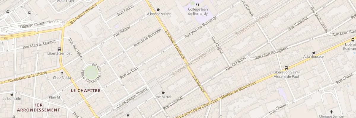 Plan du 21 Bd Longchamp à Marseille 1er Arrondissement